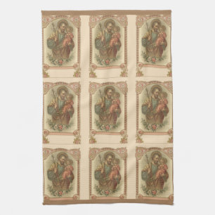 Linge De Cuisine St Joseph religieux et l'enfant Jésus