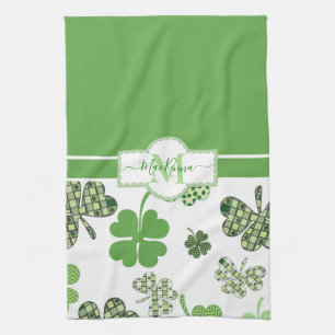Linge De Cuisine St patrick de trèfle vert irlandais personnalisé