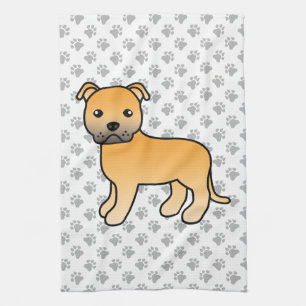 Linge De Cuisine Staffordshire Bull Terrier Anglais couleur faon