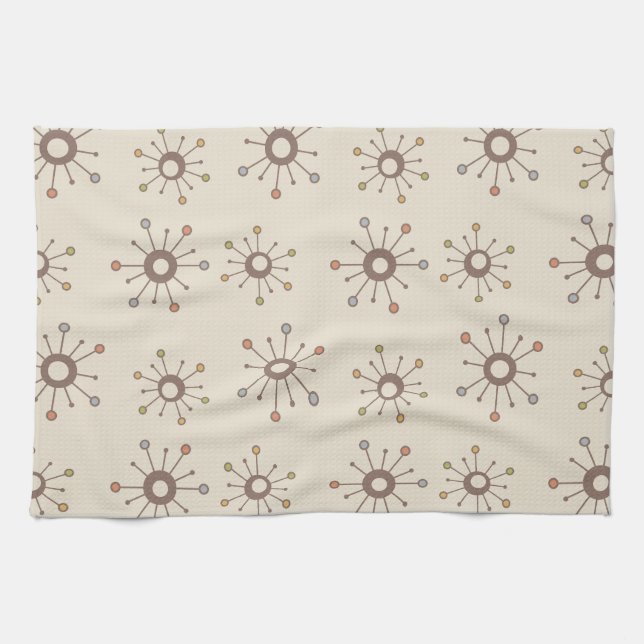 Linge De Cuisine Starburts Atomique Nature Tons Terre (Horizontal)