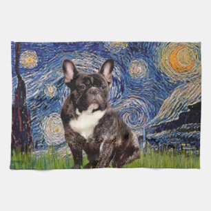 Linge De Cuisine Starry Night - Brindle French Bulldog