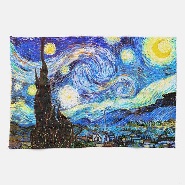 Linge De Cuisine Starry Night Van Gogh Art (Horizontal)