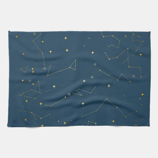 Linge De Cuisine Stars de constellation céleste marine et or