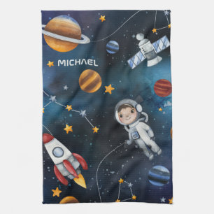 Linge De Cuisine Stars de lune spatiale Astronaut Personnalisé