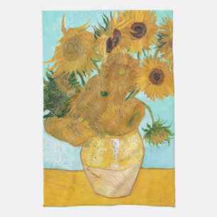 Linge De Cuisine Still Life - Vase avec douze tournesols van Gogh