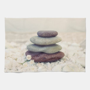 Linge De Cuisine Stones empilées Méditative Cairn