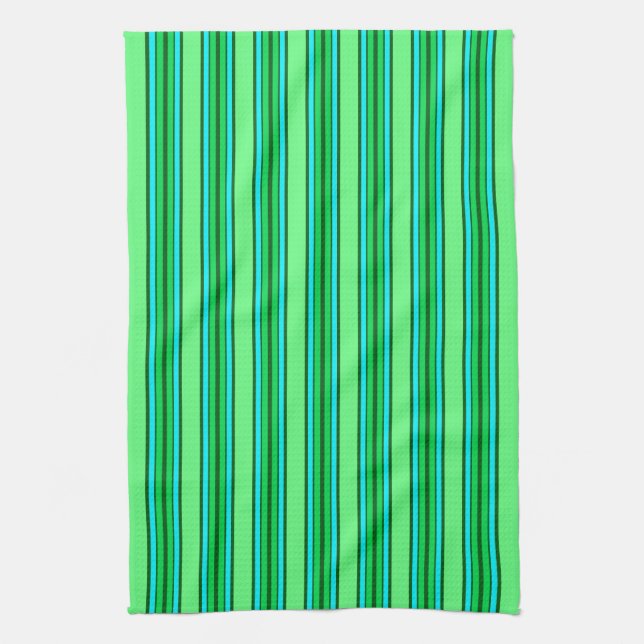 Linge De Cuisine Stripes modernes du milieu du siècle, Vert citron  (Vertical)