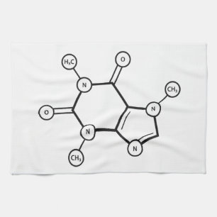 Linge De Cuisine structure moléculaire de la caféine
