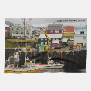 Linge De Cuisine Stykkisholmur Harbour Islande Tea Towne