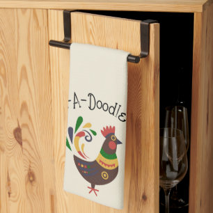 Linge De Cuisine Style d'art folklorique "Coq"