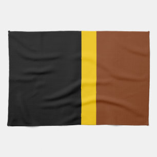 Linge De Cuisine Style de bloc de couleur Brown jaune