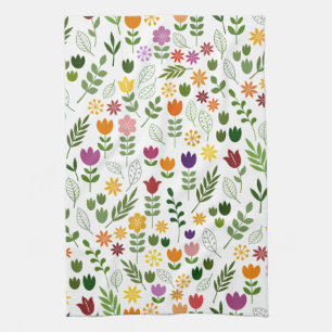 Linge De Cuisine Style scandinave Flora et motif de faune
