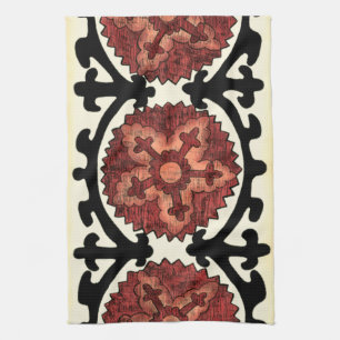 Linge De Cuisine Style Suzani Motif Floral Décoratif