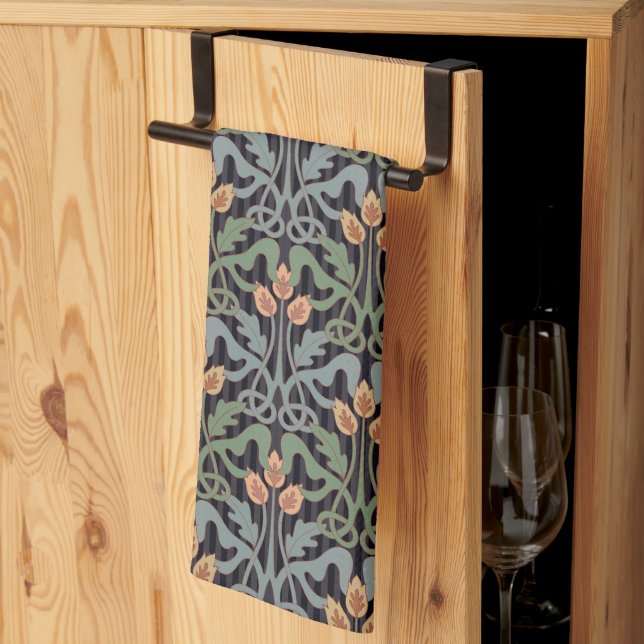 Linge De Cuisine Style vintage Art Nouveau Floral (Pliage en tiers)