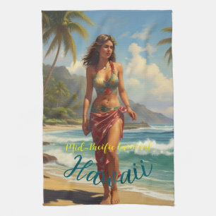 Linge De Cuisine Style vintage Hawaiian Travel Honolulu Mid-Pacific