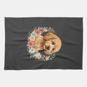 Linge De Cuisine Sublimation ronde de chien floral