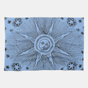 Linge De Cuisine Sun Stars Antique Nuit Ciel Médiéval Zodiac