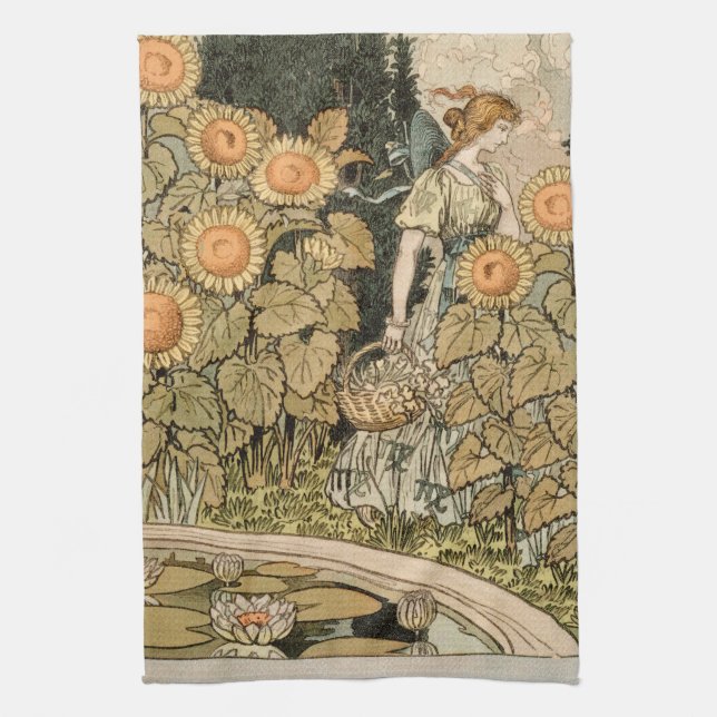 Linge De Cuisine Sunflower Art Nouveau Jardin Grasset Femme (Vertical)