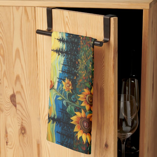 Linge De Cuisine Sunflowers (Pliage en tiers)