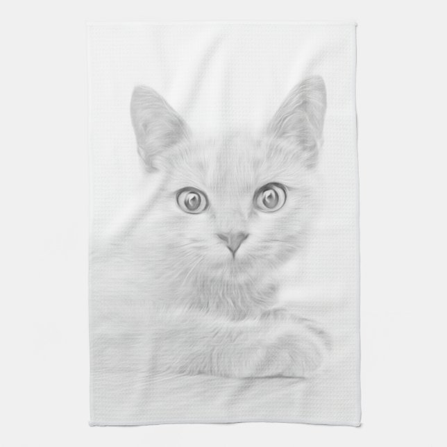 Linge De Cuisine SUPER CUTE Kitten Portrait Photographie (Vertical)