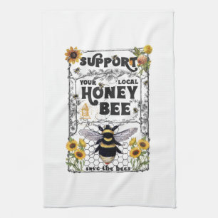 Linge De Cuisine Support Your Local Honey Bee - Kitchen Towels