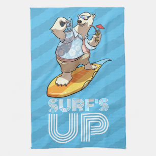 Linge De Cuisine Surf Surf Ours polaire avec cocktail Dessin