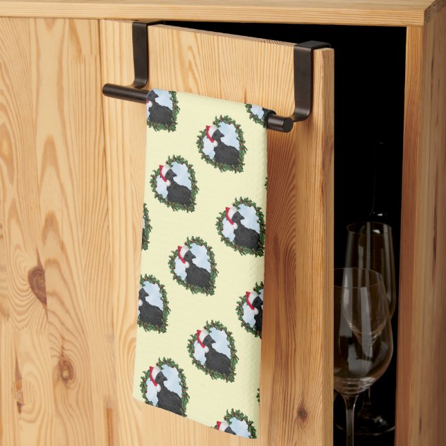 Linge De Cuisine Svart Hona Black Chicken Wreath Noël (Pliage en tiers)