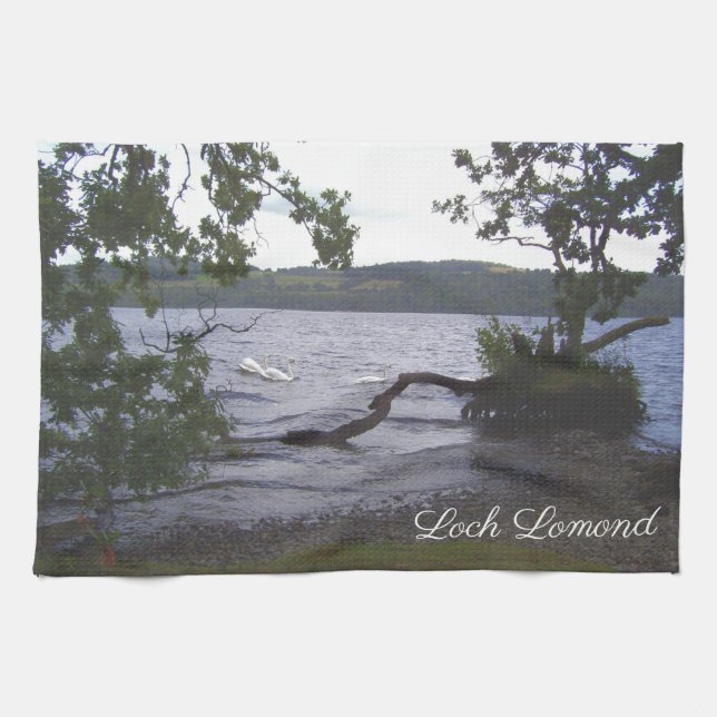 Linge De Cuisine Swans sur Loch Lomond (Horizontal)