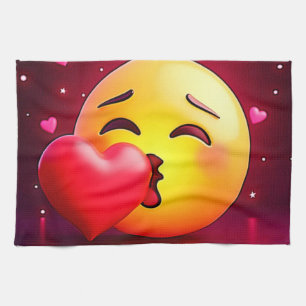 Linge De Cuisine Sweet Kiss Heart Emoji