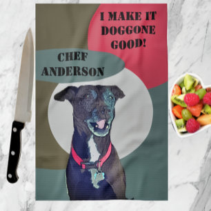 Linge De Cuisine Sweet Pitbull Lab Mix Chien En Fait Un Bon Chef