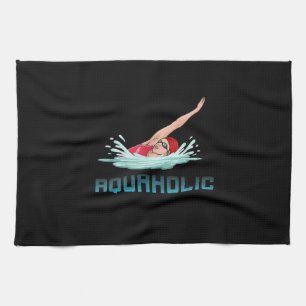 Linge De Cuisine Swimming Cap Goggles Swim Love Funny Swimmer Girl