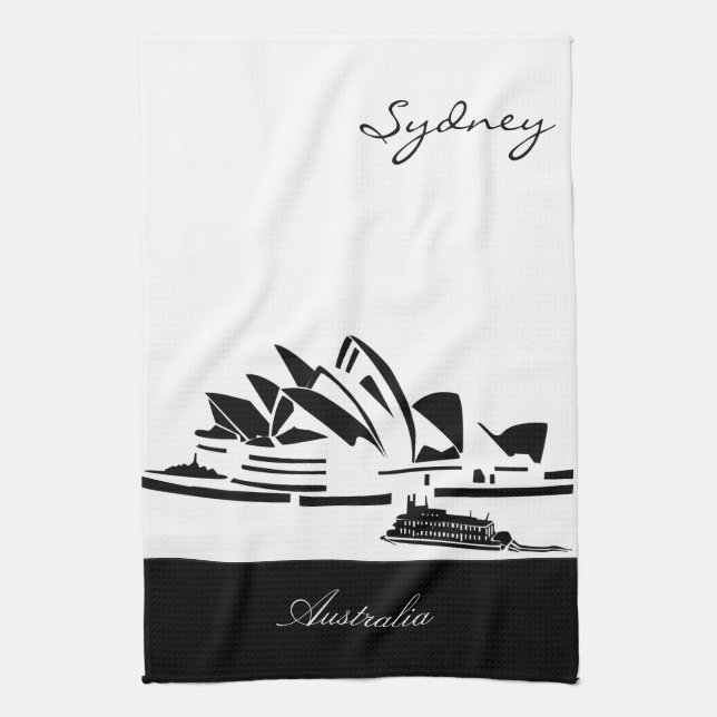 Linge De Cuisine Sydney noir et blanc, Australie (Vertical)