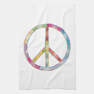 Linge De Cuisine SYMBOLE DE PAIX Coloré