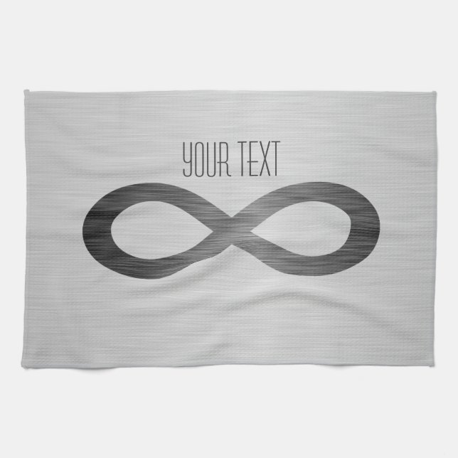 Linge De Cuisine Symbole d'infini sur la texture métallique de Faux (Horizontal)