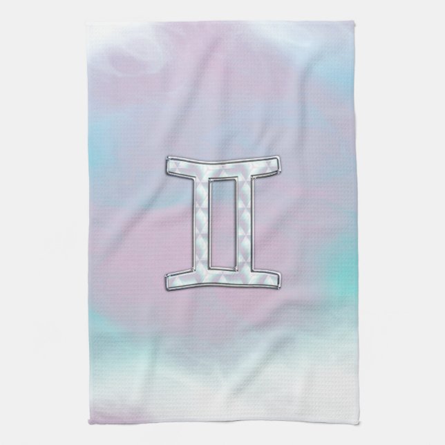 Linge De Cuisine Symbole Gemini de style perle (Vertical)