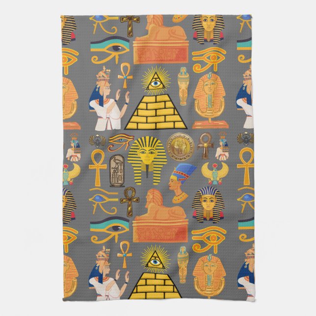 Linge De Cuisine Symbole motif Hiéroglyphe égyptien antique (Vertical)