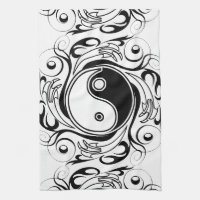 Symbole Yin et Yang Style tatouage noir et blanc