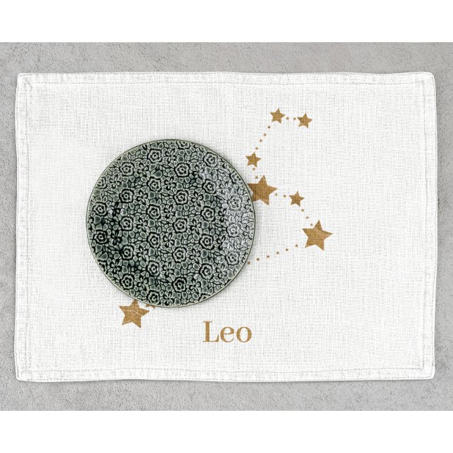 Linge De Cuisine SYMBOLE Zodiaque moderne Gold Leo | Incendie d'élé (Créateur téléchargé)
