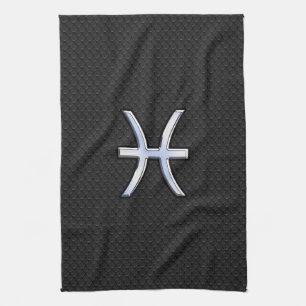 Linge De Cuisine Symbole zodiaque Pisces sur le décor de peau de se