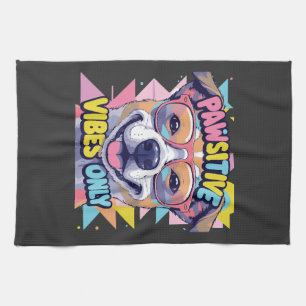 Linge De Cuisine T-Shirt Chien Drôle Vibes Only � Chien Cool