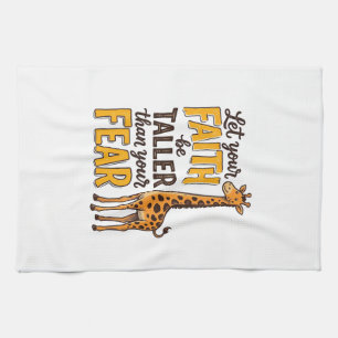 Linge De Cuisine T-shirt chrétien vintage girafe La Foi Plus Forte