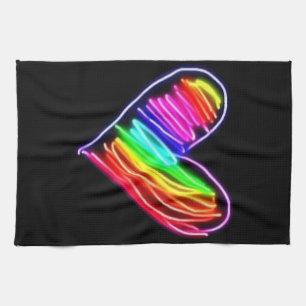 Linge De Cuisine T-Shirt Cœur Arc-en-Ciel Néon Rassemblement Fierté