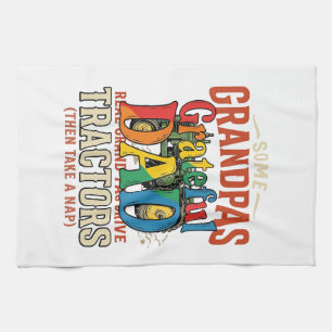 Linge De Cuisine T-shirt de nuit de ferme vintage tracteur grand-pè
