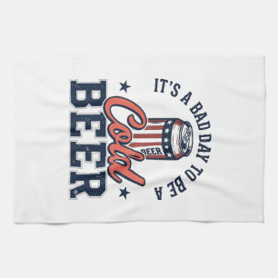 Linge De Cuisine T-shirt vectoriel vintage de bière froide patrioti