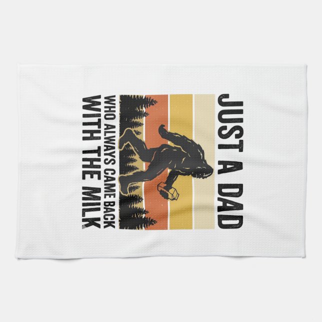 Linge De Cuisine T-shirt vintage drôle Papa est revenu avec le lait (Horizontal)