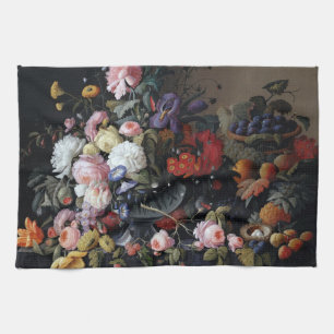 Linge De Cuisine Tableau classique Vintage Fleurs Vase Art