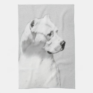 Linge De Cuisine Tableau Dogo Argentino - Art Chien original