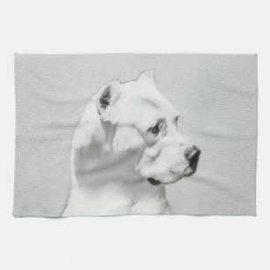 Linge De Cuisine Tableau Dogo Argentino - Art Chien original