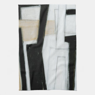 Linge De Cuisine Tableau noir et blanc Abstrait