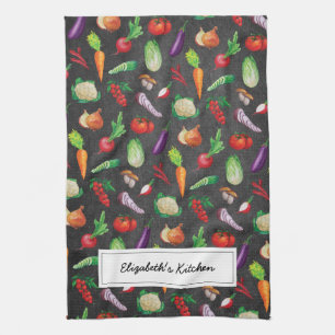 Linge De Cuisine Tableau noir rustique  Farmhouse Fresh Vegetable